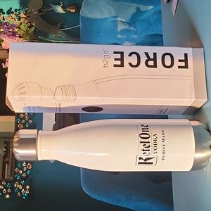 h2go FORCE White Stainless Beverage Bottle Kettle One Logo